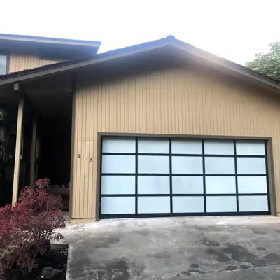 Glass full-view garage door